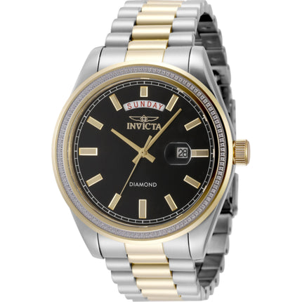 Invicta Men's Watch - Elite Diamond Black Dial Two Tone Bracelet Day-Date | 48761 ,
