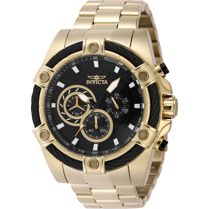 Invicta Men's Watch - Bolt Chronograph Black Dial Yellow Gold Steel Bracelet | 48867 ,