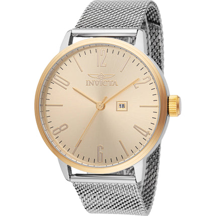 Invicta Men's Watch - Specialty Quartz Gold Tone Dial Silver Steel Bracelet | 48937 ,