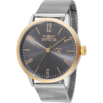 Invicta Men's Watch - Specialty Quartz Charcoal Dial Silver Steel Bracelet | 48938 ,
