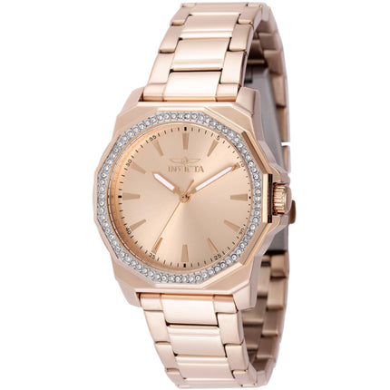 Invicta Women's Watch - Speedway Quartz Crystal Bezel Rose Gold Dial Bracelet | 49115 ,