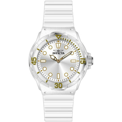 Invicta Women's Watch - Celestial Quartz Silver Tone Dial White Case Strap | 49204 ,