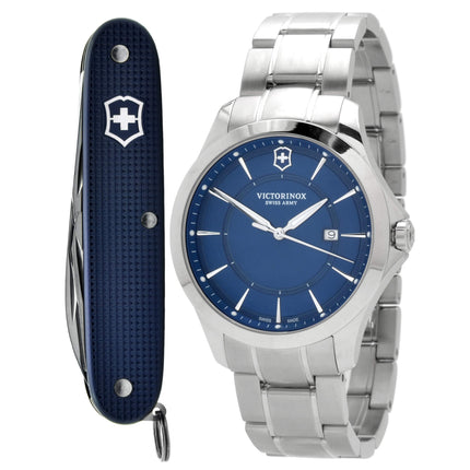 Victorinox Swiss Army Men's Watch with Knife Set - Alliance Blue Dial | 241910.1 ,