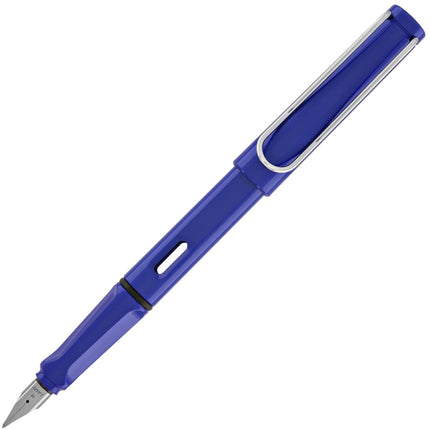 Lamy Fountain Pen - Safari Glossy Blue ABS Plastic Barrel Steel Nib, Medium | L14MBC ,