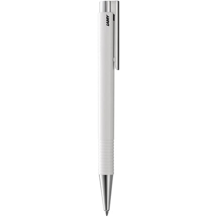 Lamy Ballpoint Pen - Logo M+ Shiny White Plastic Body with Chrome Trim | L204MWEBC ,