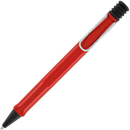 Lamy Ballpoint Pen - Safari Shiny Red Plastic Barrel with Chrome Trim Clip | L216BC ,