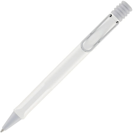 Lamy Ballpoint Pen - Safari Shiny White Plastic Barrel with Chrome Clip | L219WEBC ,