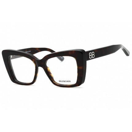 Balenciaga Women's Eyeglasses - Havana Acetate Cat Eye Full Rim Frame | BB0297O 002 ,
