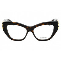 Balenciaga Women's Eyeglasses - Havana Acetate Cat Eye Full Rim Frame | BB0312O 002 ,