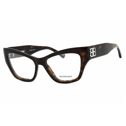 Balenciaga Women's Eyeglasses - Havana Acetate Cat Eye Full Rim Frame | BB0362O 002 ,