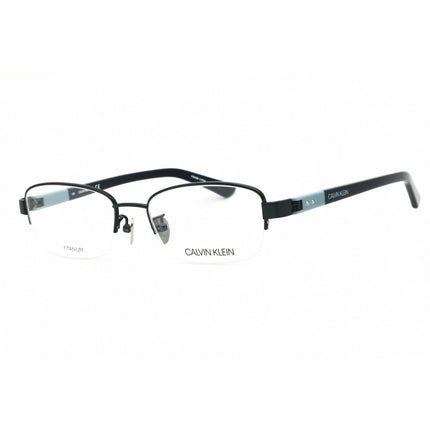 Calvin Klein Unisex Eyeglasses - Shiny Navy Titanium Rectangular Frame | CK18300A 410 ,