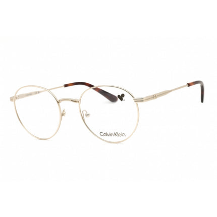 Calvin Klein Unisex Eyeglasses - Gold Metal Round Shape Full Rim Frame | CK22117 717 ,