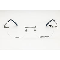 Calvin Klein Unisex Eyeglasses - Silver/Blue Titanium Round Rimless | CK22125TA 414 ,