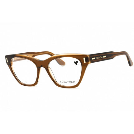 Calvin Klein Women's Eyeglasses - Brown Acetate Cat Eye Full Rim Frame | CK23518 200 ,