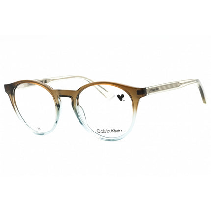 Calvin Klein Unisex Eyeglasses - Khaki/Azure Round Shape Full Rim Frame | CK23549 342 ,