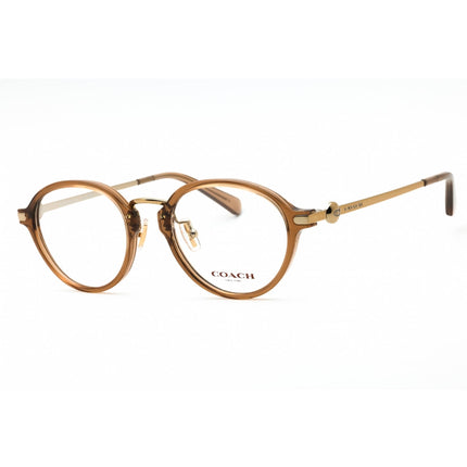 Coach Women's Eyeglasses - Transparent Brown Plastic Round Full Rim | 0HC6183D 5654 ,