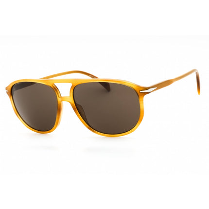 David Beckham Men's Sunglasses - Yellow Horn Plastic Pilot Frame | DB 1159/S 0B4L 70 ,