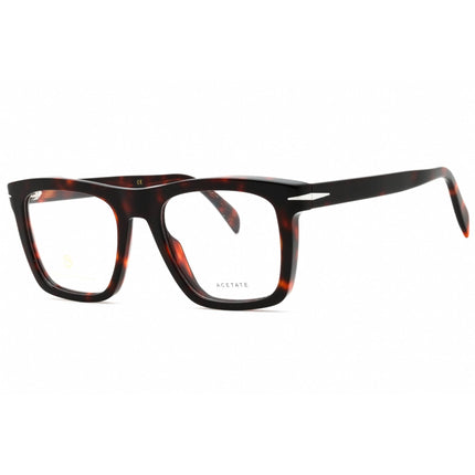 David Beckham Men's Eyeglasses - Red Havana Plastic Square Full Rim | DB 7020 00UC 00 ,