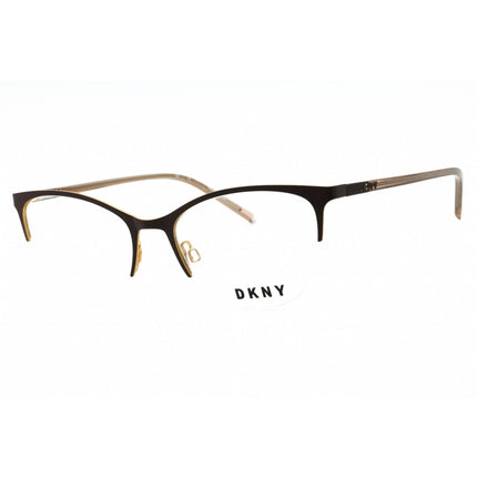 Dkny Women's Eyeglasses - Brown Cat Eye Half Rim Frame Clear Demo Lens | DK3006 210 ,