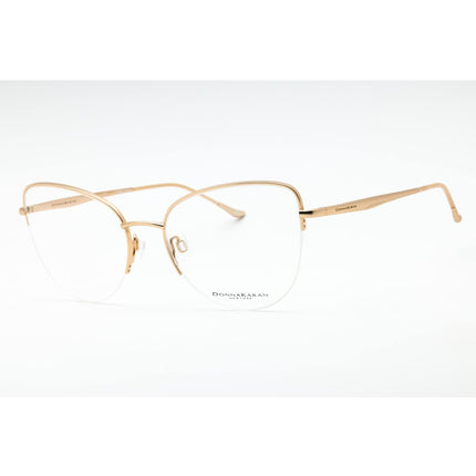 Dkny Women's Eyeglasses - Gold Cat Eye Half Rim Frame Clear Demo Lens | DO1004 717 ,