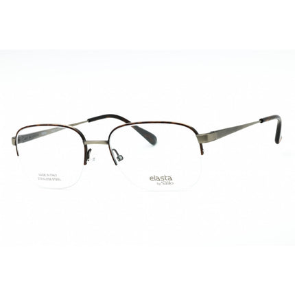 Elasta Men's Eyeglasses - Havana Grey Metal Rectangular Half Rim | E 7238 0AB8 00 ,