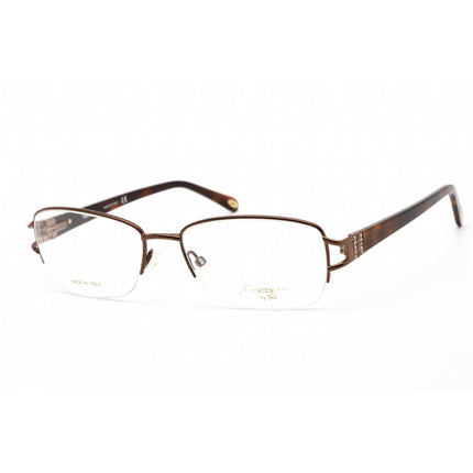 Emozioni Women's Eyeglasses - Brown Metal Rectangular Half Rim Frame | EM 4388 009Q 00 ,