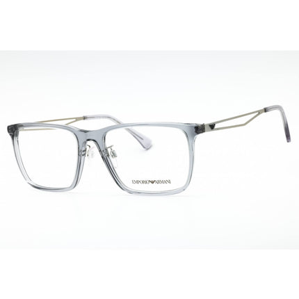 Emporio Armani Men's Eyeglasses - Shiny Transparent Grey Full Rim | 0EA3214D 5075 ,