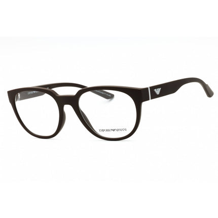 Emporio Armani Men's Eyeglasses - Matte Brown Plastic Round Full Rim | 0EA3224 5260 ,