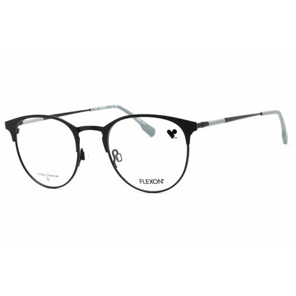 Flexon Men's Eyeglasses - Matte Black Metal Round Full Rim Frame | FLEXON E1133 002 ,