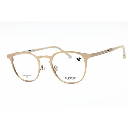 Flexon Men's Eyeglasses - Matte Light Gold/Silver Round Full Rim | FLEXON E1150 712 ,