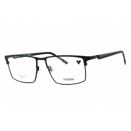 Flexon Men's Eyeglasses - Satin Black/Grey Metal Rectangular Frame | FLEXON E1153 002 ,