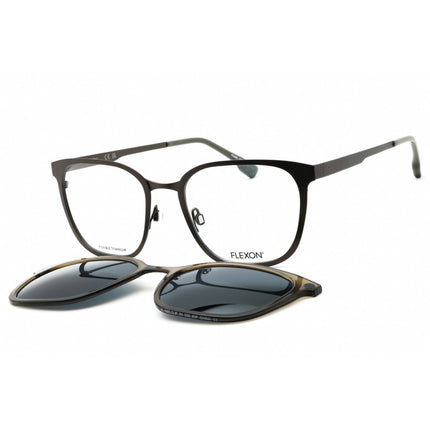 Flexon Men's Eyeglasses - Matte Gunmetal Metal Square Full Rim | FLX1005MAG-SET 033 ,