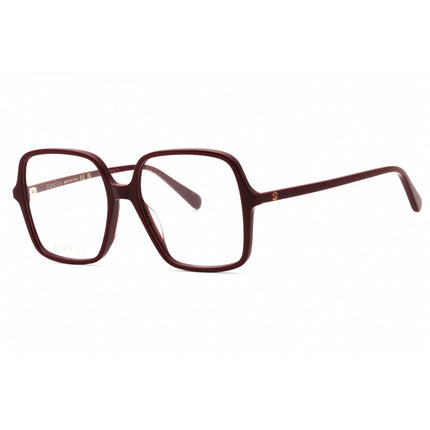 Gucci Women's Eyeglasses - Burgundy Acetate Square Shape Full Rim Frame | GG1003O 005 ,
