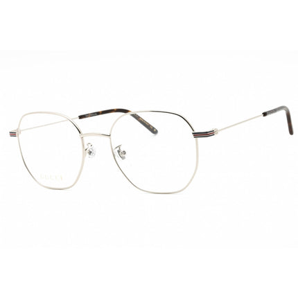 Gucci Men's Eyeglasses - Shiny Silver Metal Geometric Full Rim Frame | GG1125OA 003 ,
