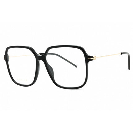 Gucci Women's Eyeglasses - Black/Gold Acetate Square Full Rim Frame | GG1271O 001 ,