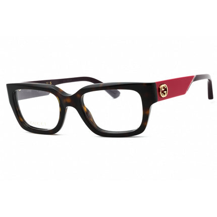 Gucci Women's Eyeglasses - Havana/Violet Acetate Rectangular Full Rim | GG1666O 008 ,
