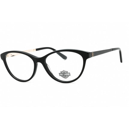 Harley Davidson Women's Eyeglasses - Shiny Black Acetate Cat Eye Frame | HD0570 001 ,