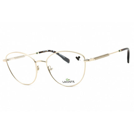 Lacoste Women's Eyeglasses - Shiny Gold Metal Cat Eye Shape Full Rim Frame | L2289 771 ,