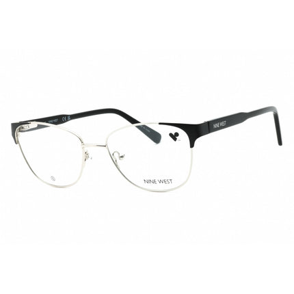 Nine West Women's Eyeglasses - Black/Silver Metal Cat Eye Full Rim Frame | NW8016 001 ,