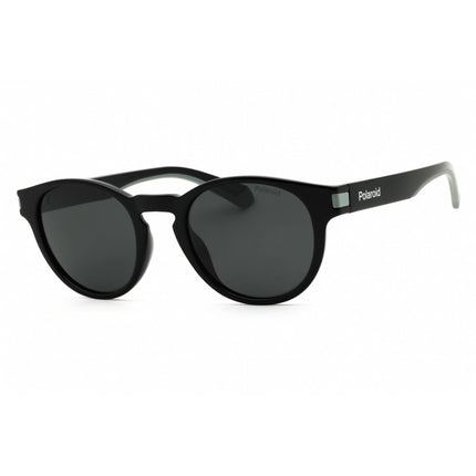 Polaroid Core Unisex Sunglasses - Black Grey Plastic Round Frame | PLD 2124/S 008A M9 ,
