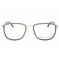 Porsche Men's Eyeglasses - Gold/Grey Metal Square Full Rim Frame Clear Lens | P8365 B ,