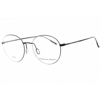 Porsche Men's Eyeglasses - Black Metal Round Shape Full Rim Frame Clear Lens | P8383 A ,