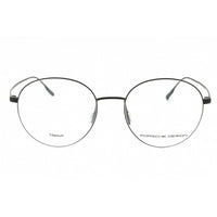 Porsche Men's Eyeglasses - Black Metal Round Shape Full Rim Frame Clear Lens | P8383 A ,