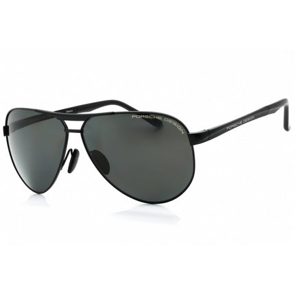 Porsche Men's Sunglasses - Black Metal Full Rim Frame Grey Polarized Lens | P8649 A ,
