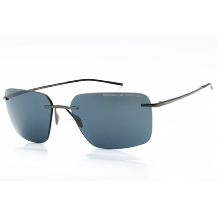 Porsche Men's Sunglasses - Dark Gunmetal Titanium Rectangular Rimless Frame | P8923 C ,