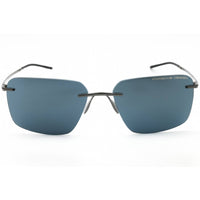 Porsche Men's Sunglasses - Dark Gunmetal Titanium Rectangular Rimless Frame | P8923 C ,