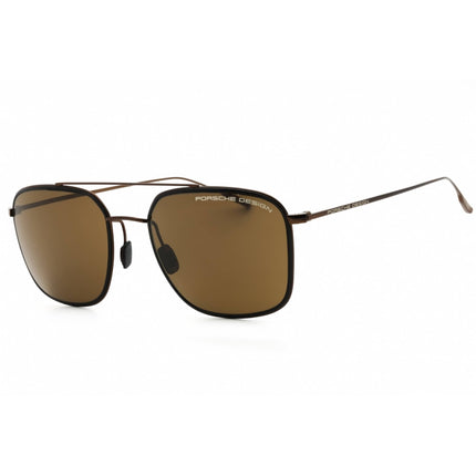 Porsche Men's Sunglasses - Brown Lens Titanium Pilot Shape Full Rim Frame | P8940 D ,