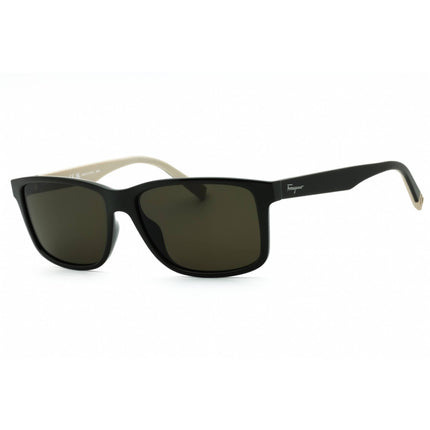 Salvatore Ferragamo Unisex Sunglasses - Dark Green/Beige Full Rim Frame | SF938S 338 ,