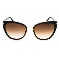 Tom Ford Women's Sunglasses - Shiny Dark Havana Metal Cat Eye Full Rim | FT0717 52F ,