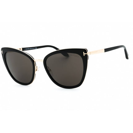 Tom Ford Women's Sunglasses - Shiny Black Rose Gold Metal Cat Eye Frame | FT0717 01A ,